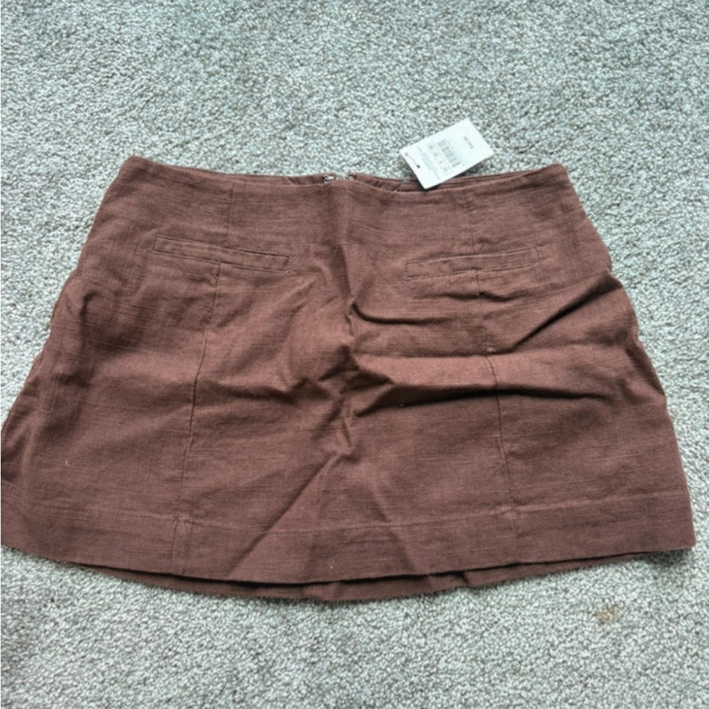 Cotton On Linen Chocolate Mini Skirt